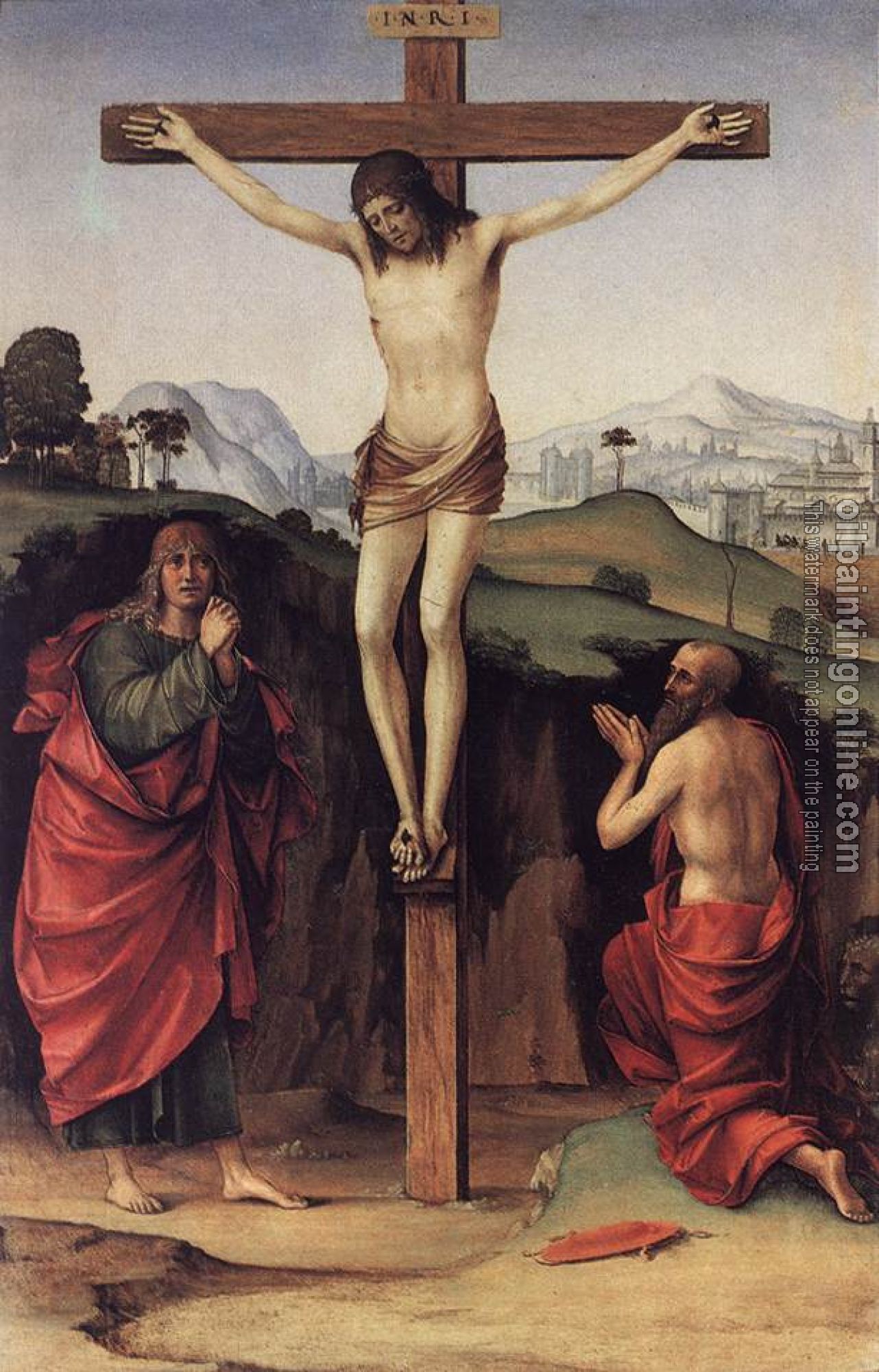 Francia, Francesco - Crucifixion with Sts John and Jerome